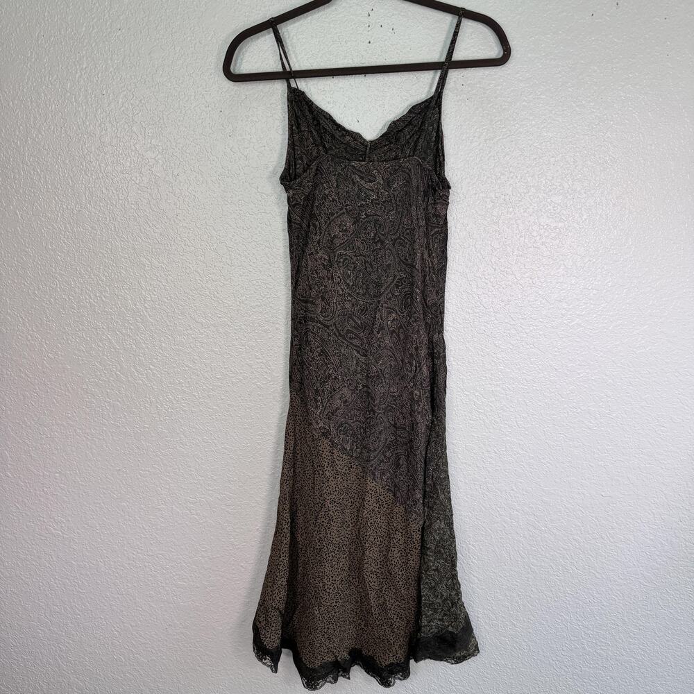 Angie Y2K Dress Womens Medium Paisley Animal Print Slip Midi Boho Chiffon Party - Picture 2 of 11